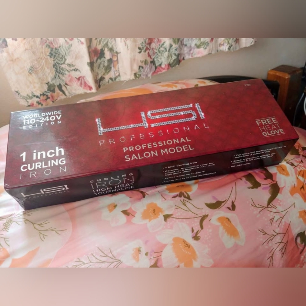 New HSI Professional Hair 1" Ceramic Groover Waves / Curling Iron Tapered Wand -
